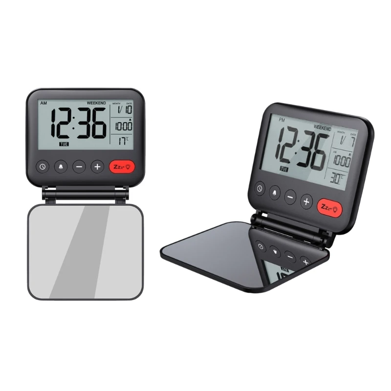Creative Small Lcd Desk Clock With Backlight Date Temperatur