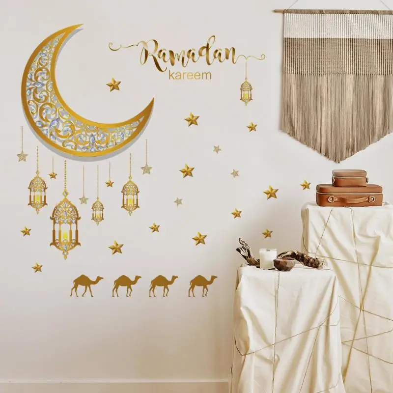 

Waterproof Star Moon Wallpaper Decoration Self-adhesive Wall Stickers Eco-friendly Wall Decals Decoration Non-toxic