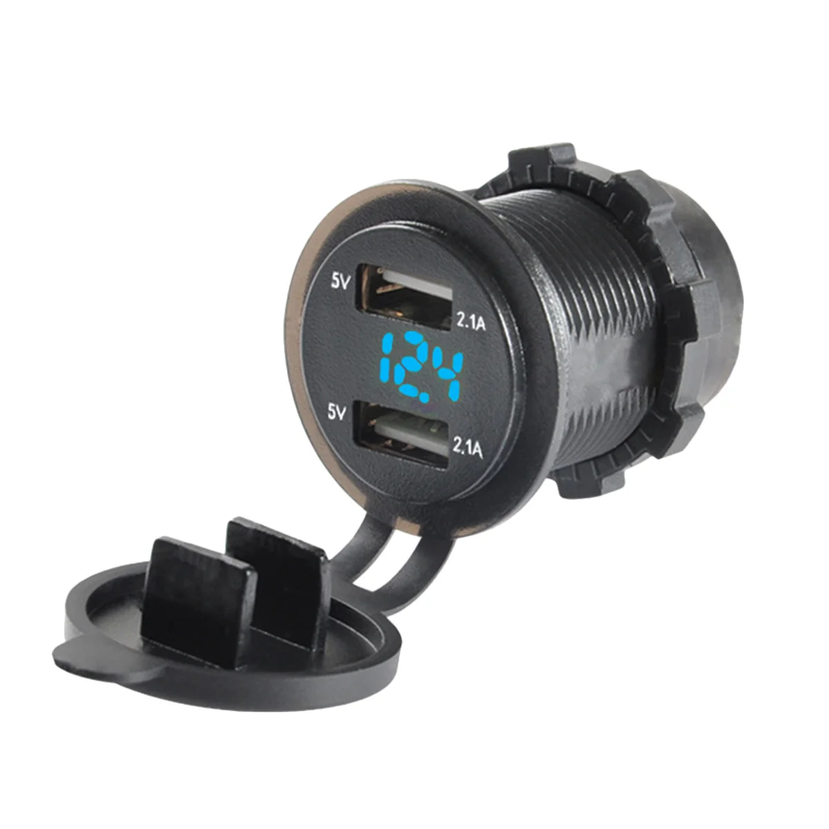 

12 -24V USB Voltage Meter Motorcycle Socket Port Adapters Power Car Voltmeter