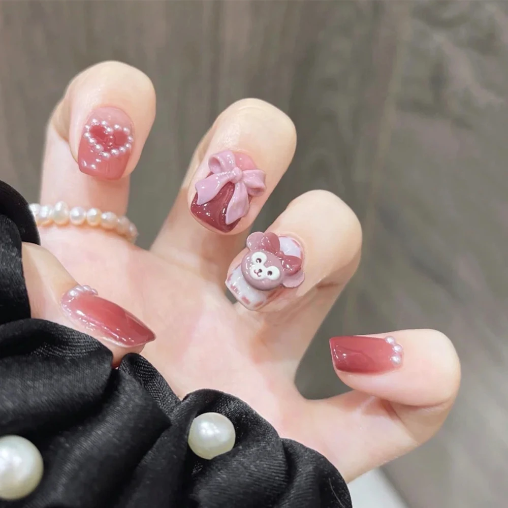

Long False Nails Tips for Nails Fingernails Acrylic Fake Nails Art Artificial Nails Leopard Design Women Nail Press On Nails