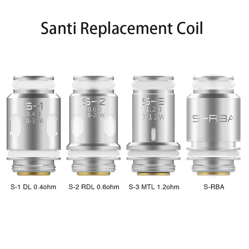 

Santi Replacement Coil S-1 0.4ohm /S-2 0.6ohm /S-3 1.2ohm S-RBA For Smoant Santi Kit /Santi Pod, Charon Baby Plus Kit