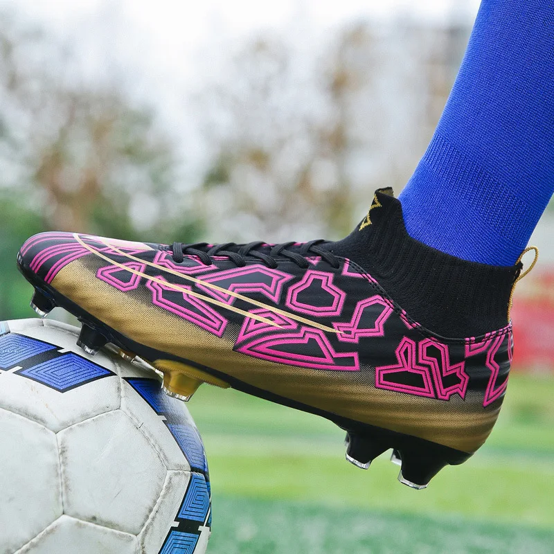 

Cleats Soccer Original Yuanyang Football Shoes Male Broken Nail Children's Sports Short Long Training High Top Sneakers