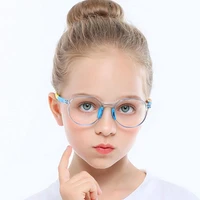 fashion children round frame glasses cat eye design girls kids eyeglasses ultra light tr90 transparent frame computer eyewear