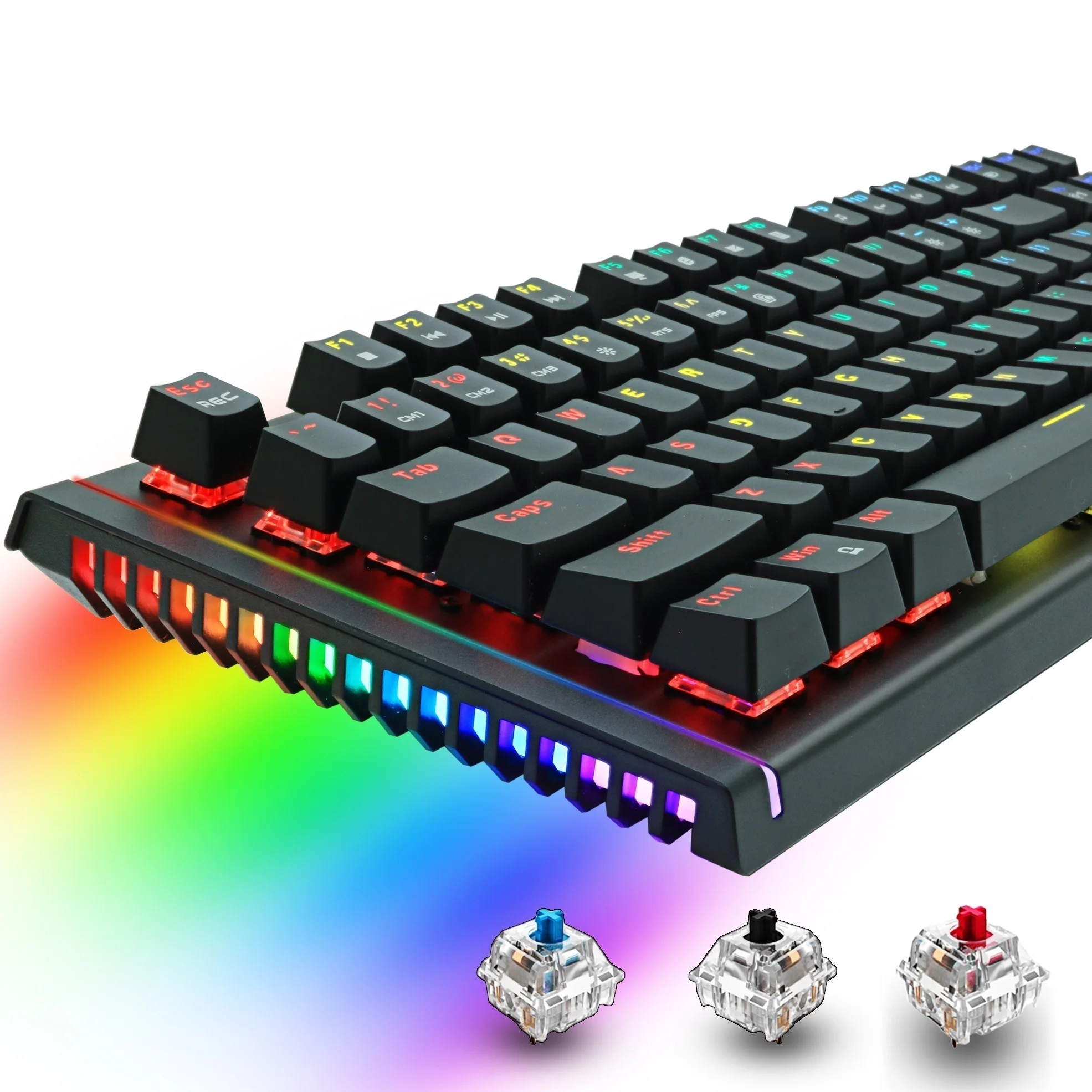 

Mechanical Keyboard Wired Gaming Keyboard RGB Mix Backlit 87 104 Anti-ghosting Blue Red Switch For Game Laptop PC Russian US