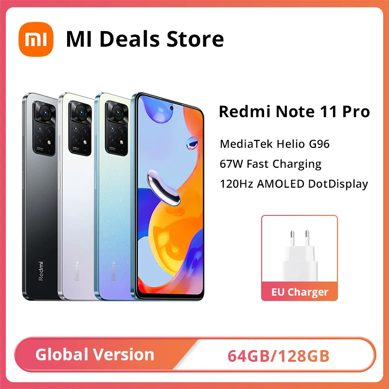 

Смартфон Xiaomi Redmi Note 11 Pro, 64 ГБ/128 ГБ, Восьмиядерный