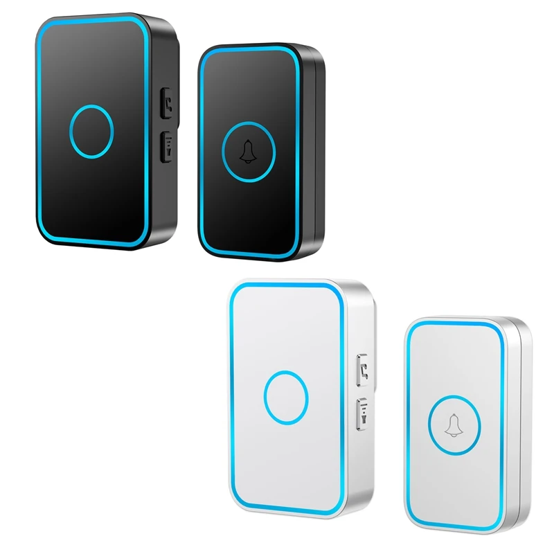 

CACAZI Intelligent Wireless Doorbell Waterproof 60 Chimes Home Cordless Door Ring Dong Home Calling Bell
