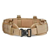 military tactical adjustable belt outdoor work men molle battle belt army combat cs airsoft hunting paintball padded waist belts