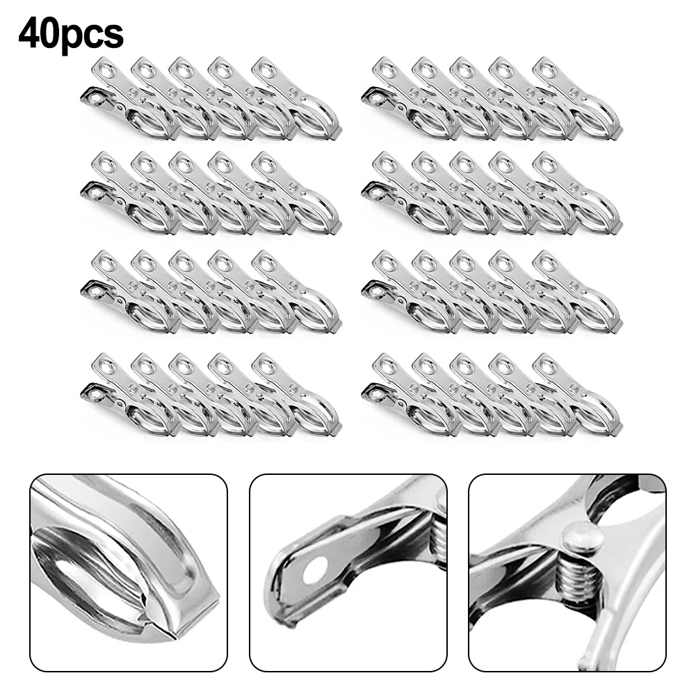 40 PCS Garden Clips Greenhouse Stainless Steel Greenhuose Clips For Fasten Plant Netting Films Garden Supplies
