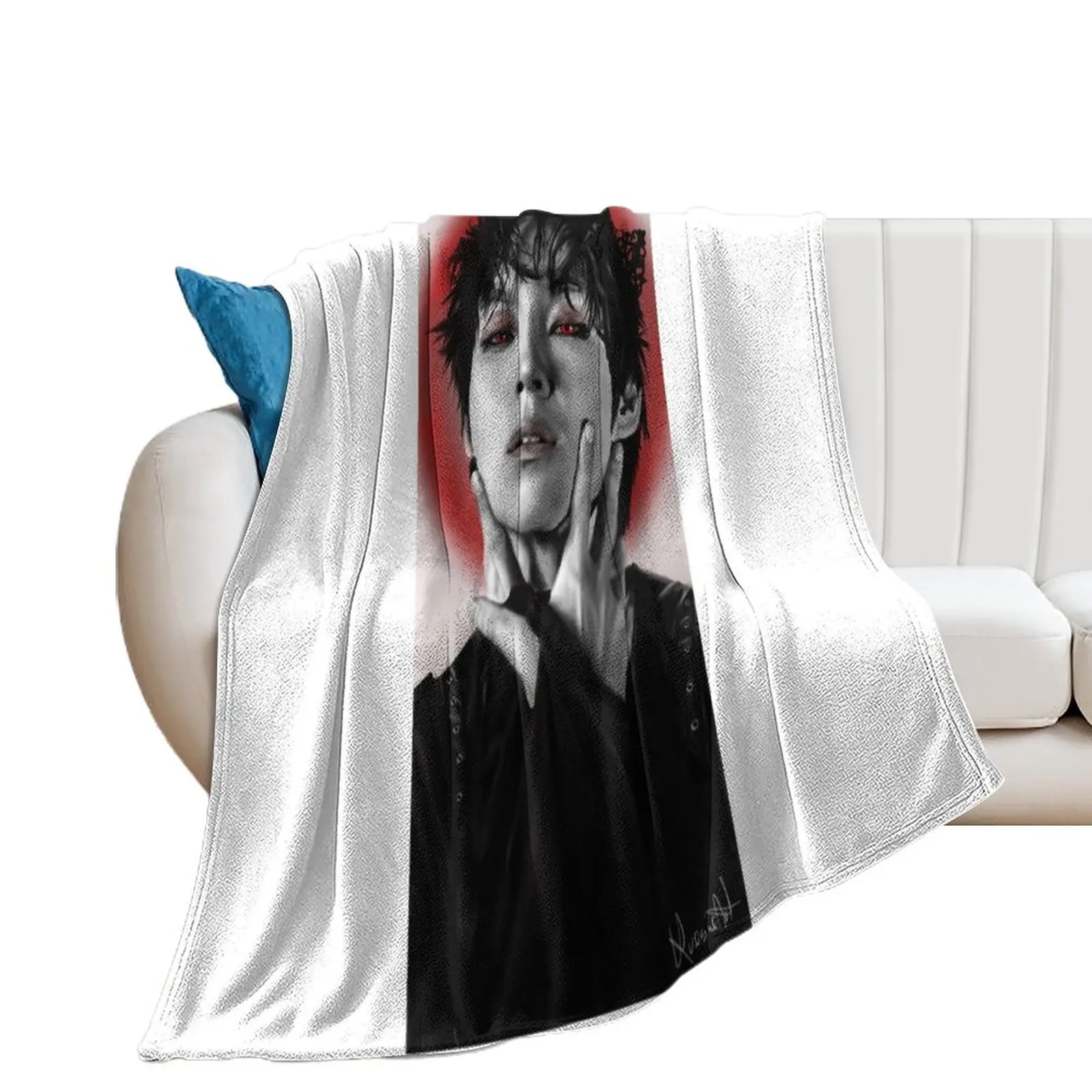 The rose Kim Woosung Sami fanart kpop Throw Blanket Flannels Blankets For Sofas anime