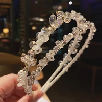 2022 double layer white crystal hairbands new fashion rhinestone alloy headbands party lady headwear hair accessories
