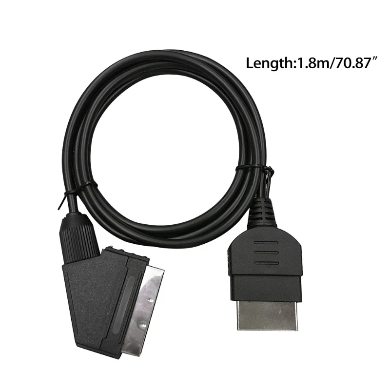 

Black 1.8M/6FT 24Pin RGB Scart AV Cable Lead Audio Video Connector for X-BOX Classic console