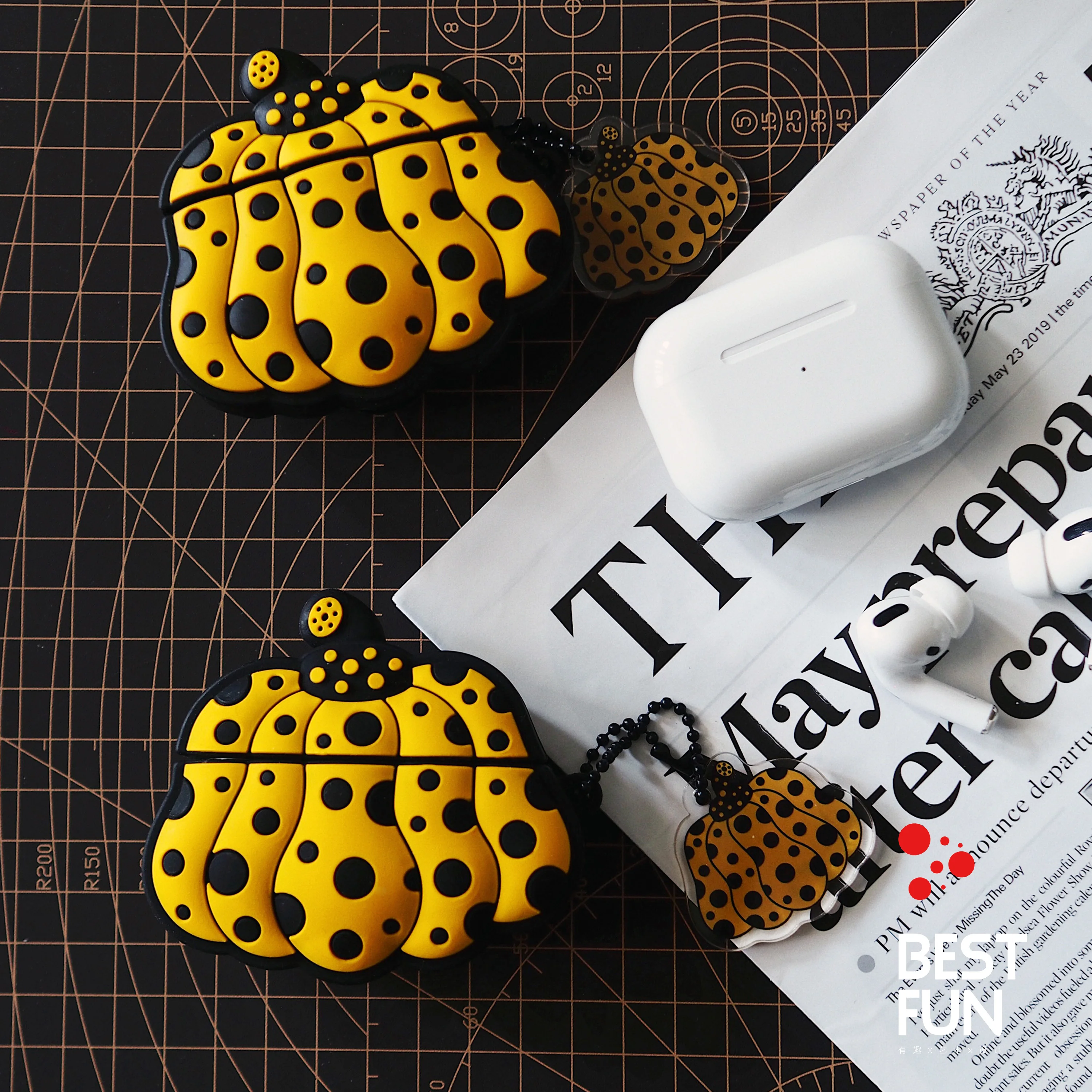 

Yayoi Kusama Pumpkin Earphone Box Cases For Apple Airpods Pro 123 Cover Protective 3D Silica Gel Bluetooth Wireless Protect Case