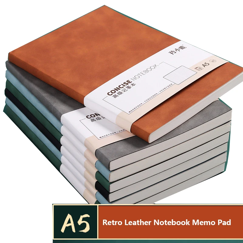 A5 Retro Sheepskin Memo Pad Business Office Notebook Simple Ins Wind Notepad Art Exquisite Sketchbook Agenda Planner 200P