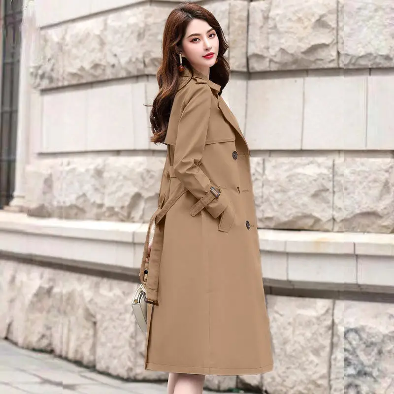

There Are Lining Trench Coat Women's Mid-length 2022 Autumn New Fashion Temperament Drape Coat Women's Long Knee-length Coat