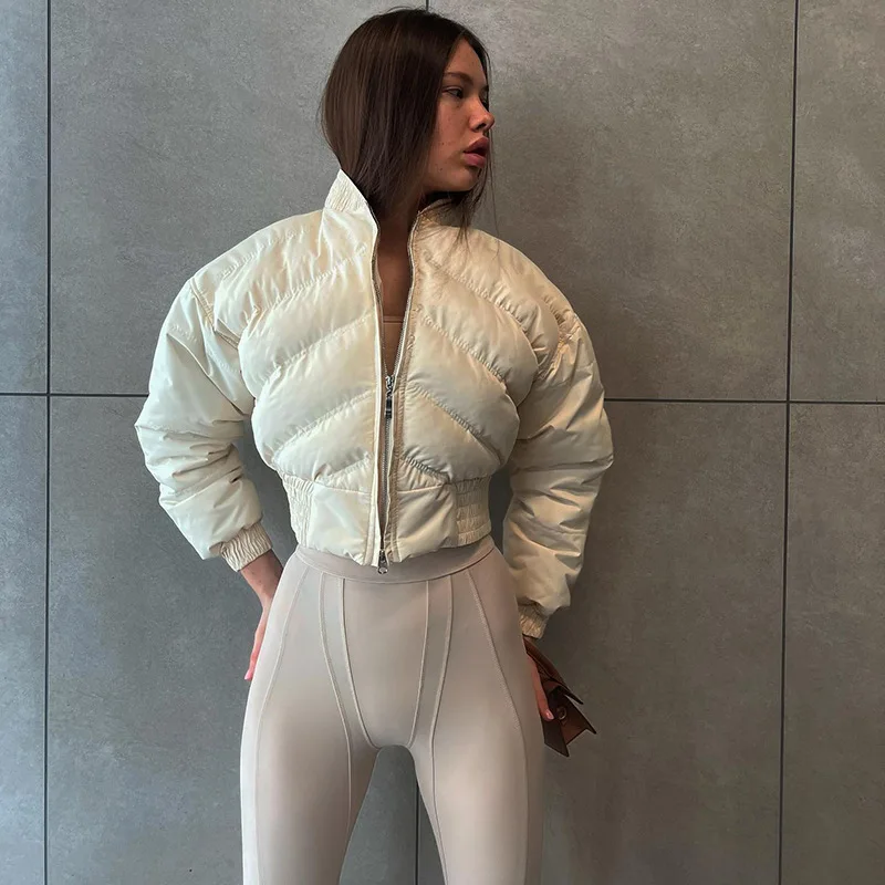 Long-Sleeved Short Sections of Cotton Clothing Female Fashion Personality Loose Waist Twill Zipper Jacket Tide