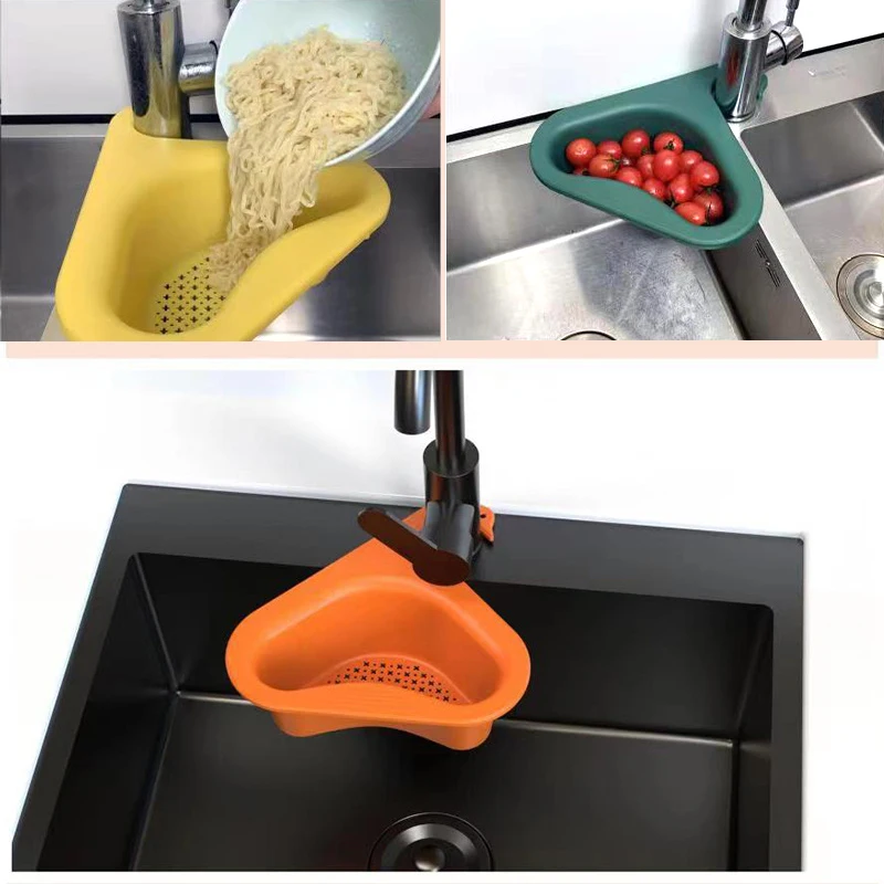 

Kitchen Sink Strainer Leftover Drain Basket Soup Garbage Filter Multifunctional Hanging Drainer Rack Fruit Vegetable Drainer Net