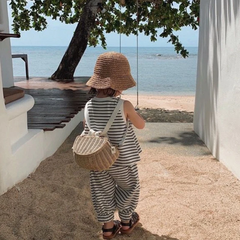 

Kids Mini Simple Backpack Purse Cute Straw Bags for Baby Girls Boys Kawaii Rattan Backpack Toddler Travel Bag Mochila