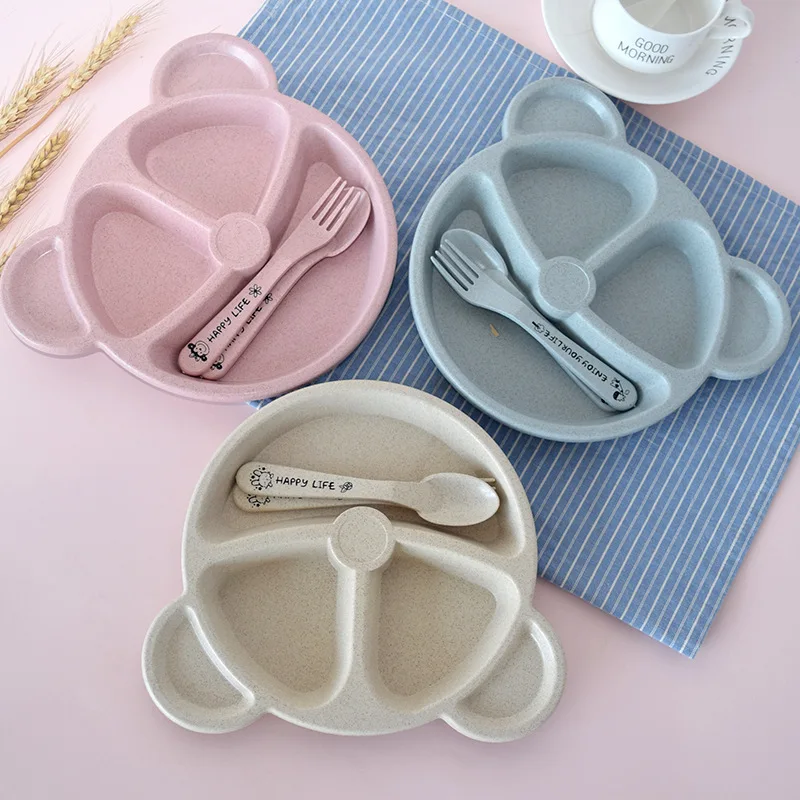 

Child Tableware Food Plate Feeding Spoon Learning Dishes Service Plate/Tray Suction Baby Plate Dinnerware Baby Plates