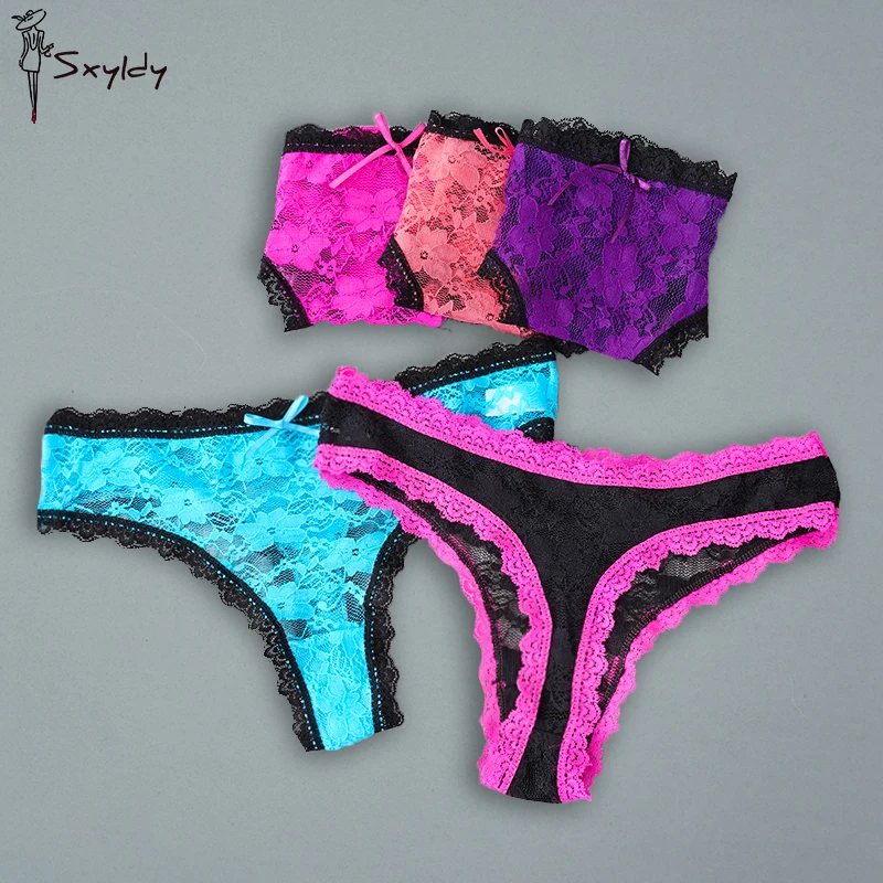 Женские кружевные стринги сексуальные прозрачные с принтом двойной хлопковой