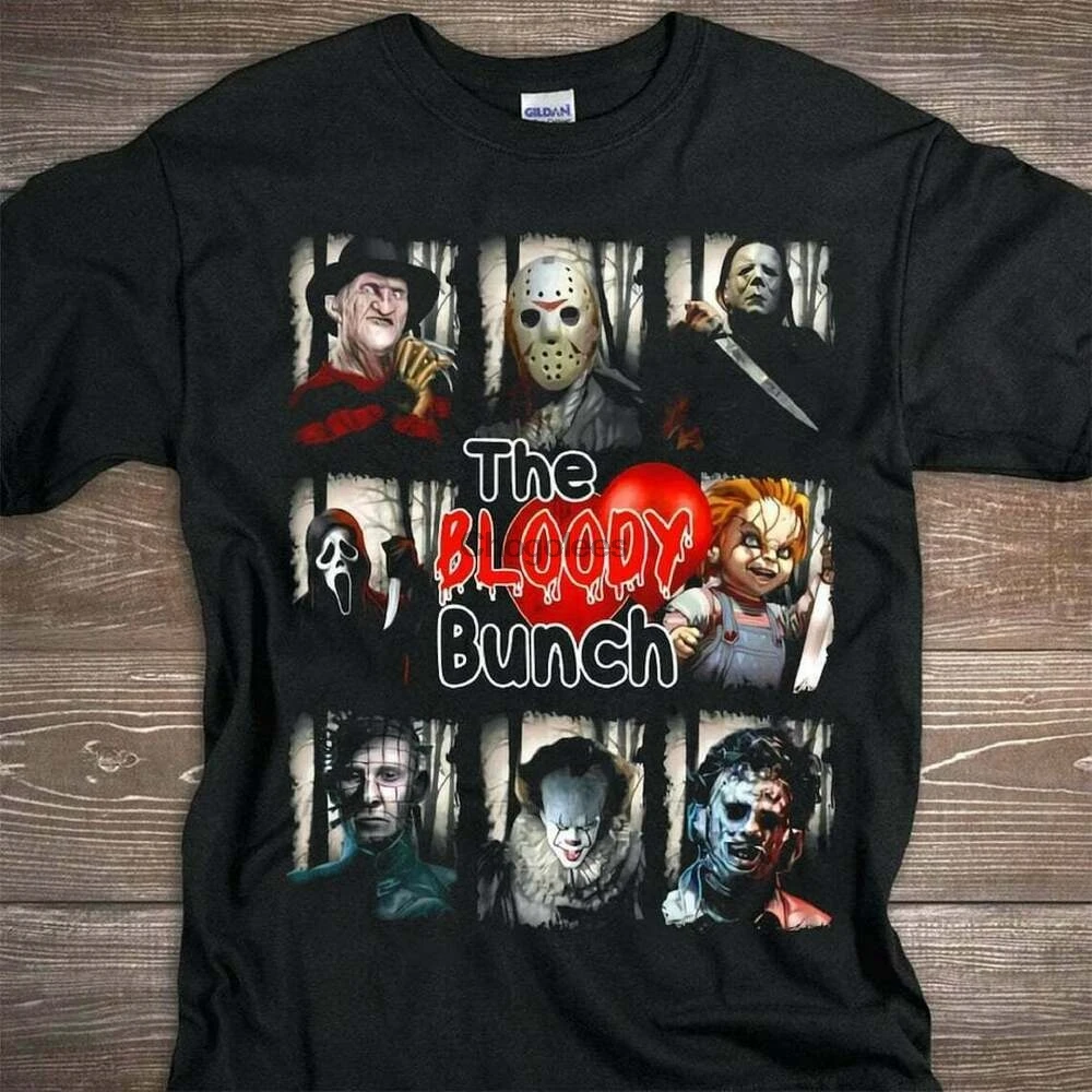 Черная хлопковая Футболка с принтом ужасов друзей пеннивайз Михал Майерс