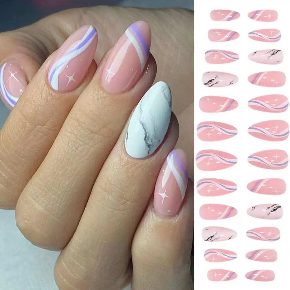 

Накладные ногти накладные ногти DIY маникюр простые накладные ногти длинный миндаль французский