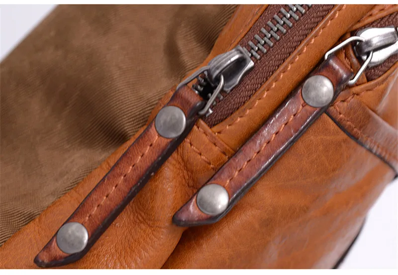 Outdoor casual luxury genuine leather men's chest bag fashion retro natural real cowhide daily sports shoulder messenger bag