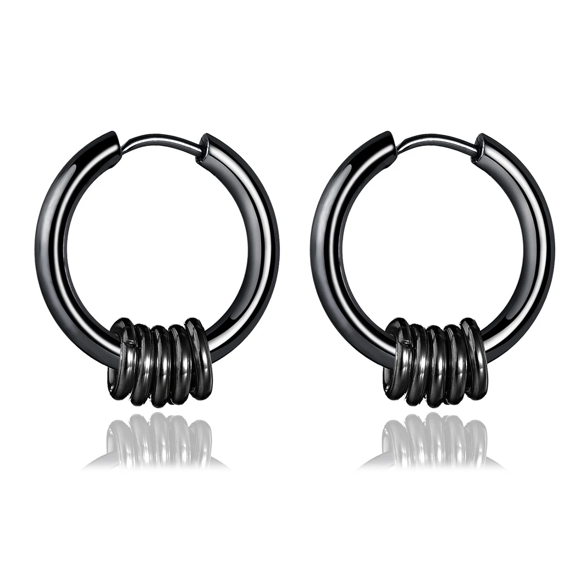 

MeMolissa Anti-allergic Diameter 15/17/19/21mm Stainless Steel Hoop Earrings for Women Men Small Circle Earring Piercing Buckle
