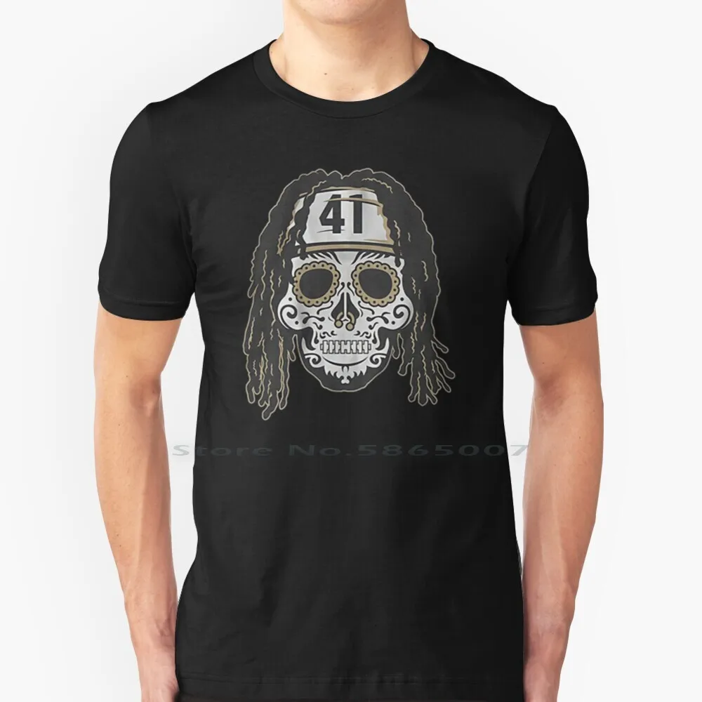 

Alvin Kamara Sugar Skull T Shirt 100% Cotton Alvin Kamara Football Drew Brees Michael Thomas Louisiana Who Dat Sports Superdome