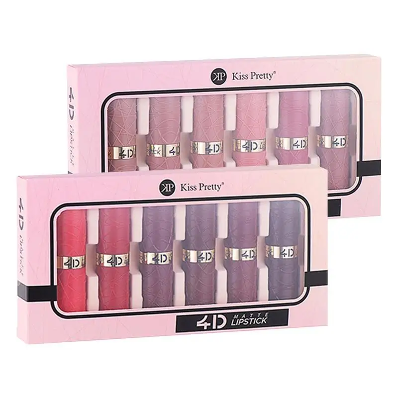 

Помада для женщин 6 шт. водостойкая губная помада матовая стойкая водостойкая губная помада с высокой пигментной водостойкой матовая губная помада набор для макияжа для девочек