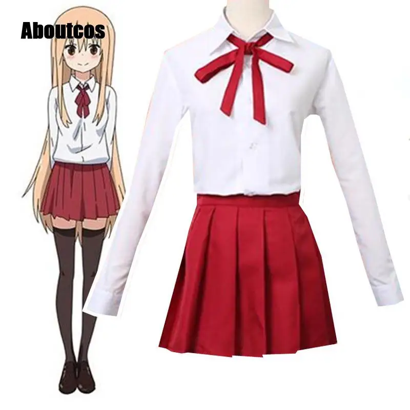 

Aboutcos Anime Umaru Cosplay Costumes Japan JK Shirt Skirt Tie School Uniform Himuto Umaru-chan Halloween Party Outfits