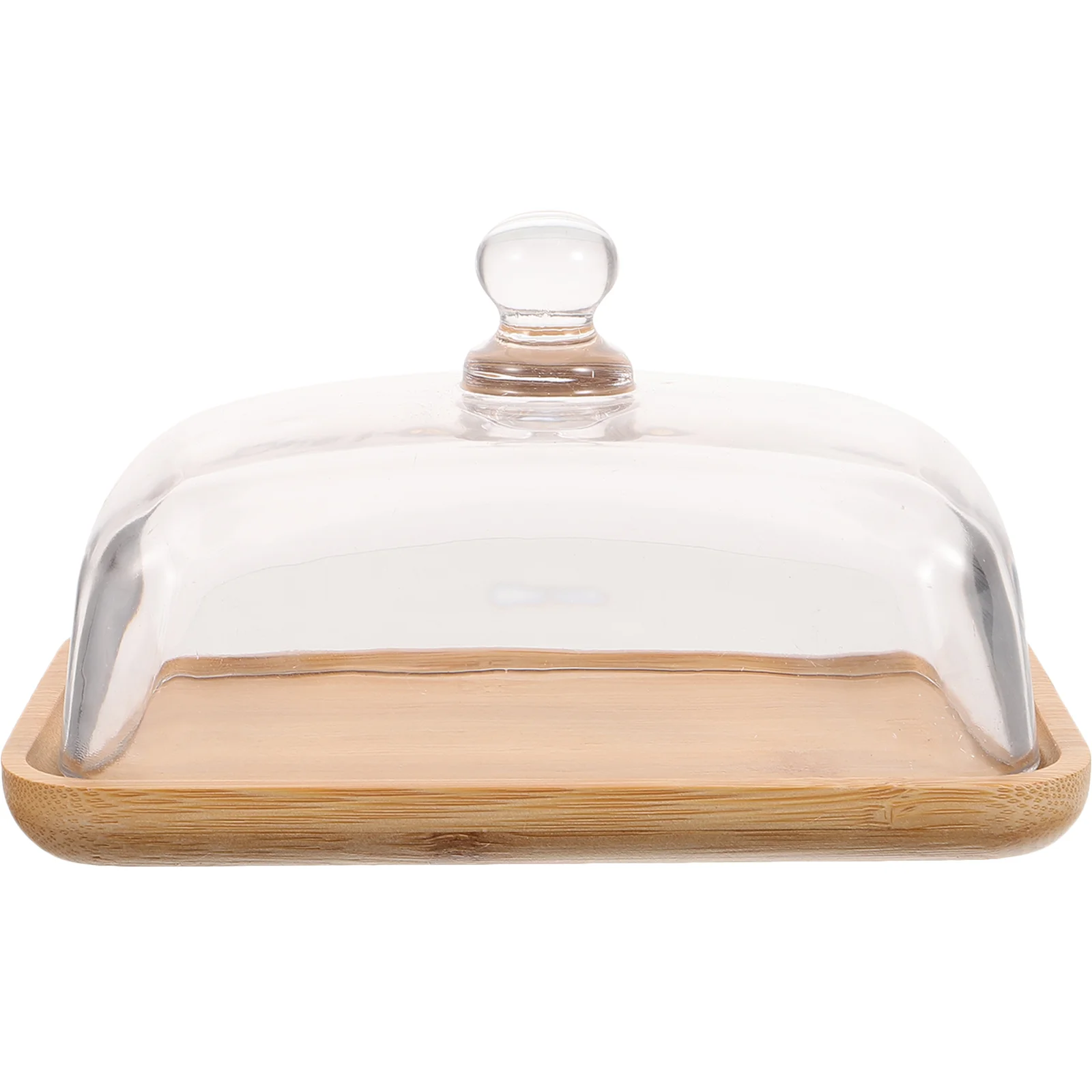 Поднос для мясных изделий бамбуковая тарелка торта держатель стойки с крышкой