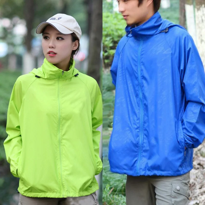 

Unisex Snelle Droge Heren Hoodie Windjack Voor Dames Zonnewering Outdoor Sport Ultralichte Dunne Jas Waterdicht Winddicht