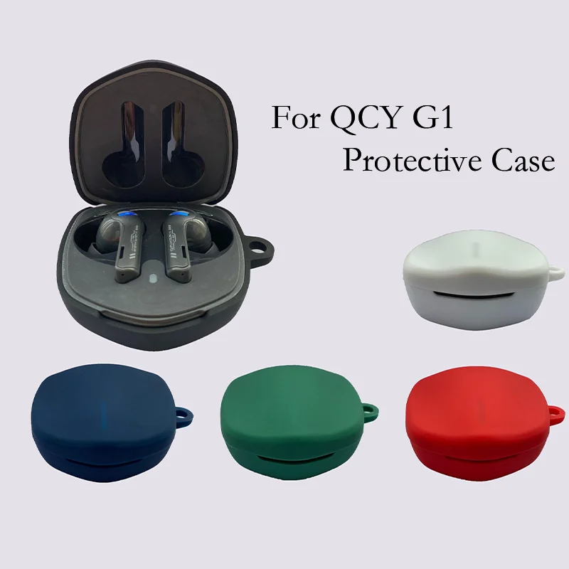 

1PC Dustproof For QCY G1 Case Cover Silicone Soft Shell Protective Case For QCY G1 Earbuds Earphone Case Charging Box With Hook