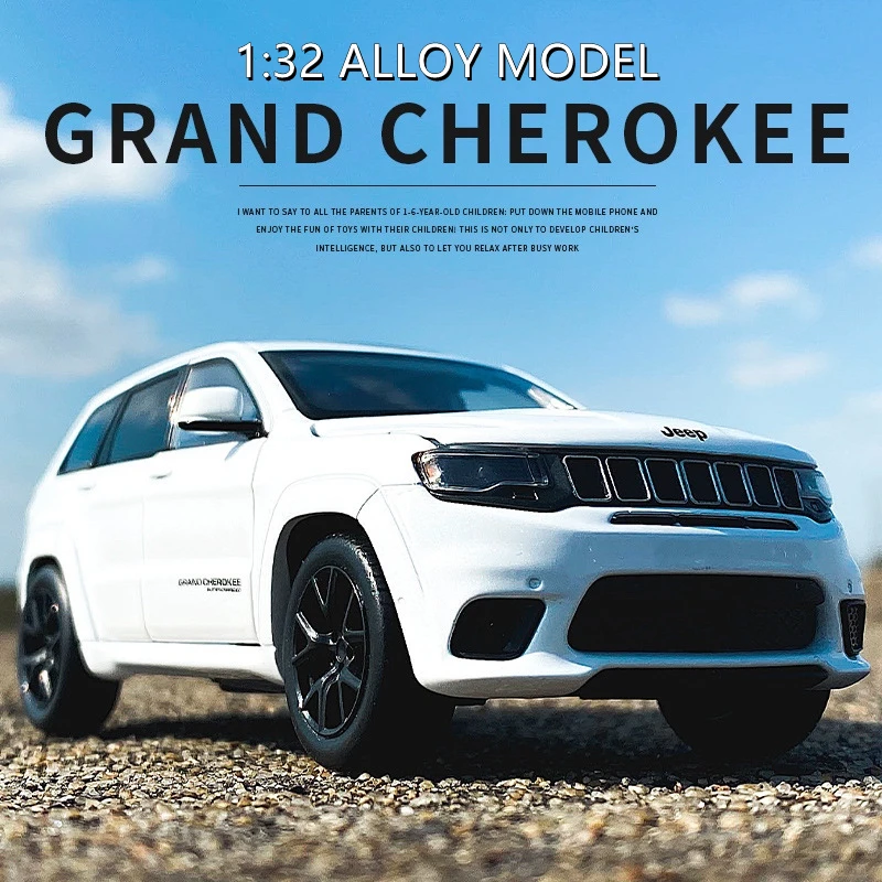 1:32 Jeeps Grand Cherokee модель внедорожника из сплава, литой и игрушечный автомобиль, металлическая Игрушечная модель автомобиля, имитация, подарок ...