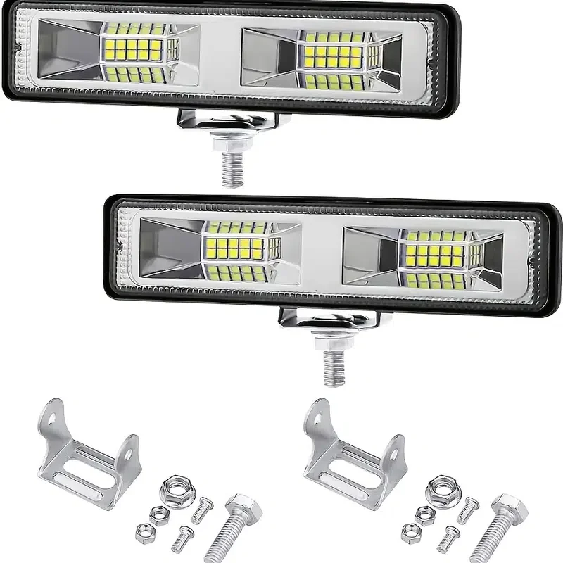 

2Pcs Golf Cart Lights 6 Inch LED Light Bar 48W 6000K Super Bright Off Road Driving Work Light For ATV UTV Car Truck Driving Fog