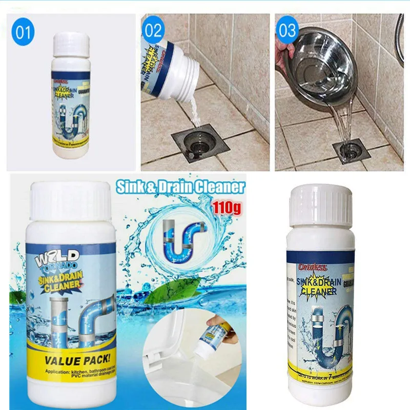 

100G Powerful Kitchen Pipe Dredging Agent Dredge Deodorant Toilet Sink Drain Cleaner Sewer Fast Cleaning Tools DropShipping