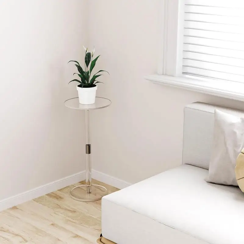 Акриловый прозрачный кофейный столик зеркальный маленький круглый современный