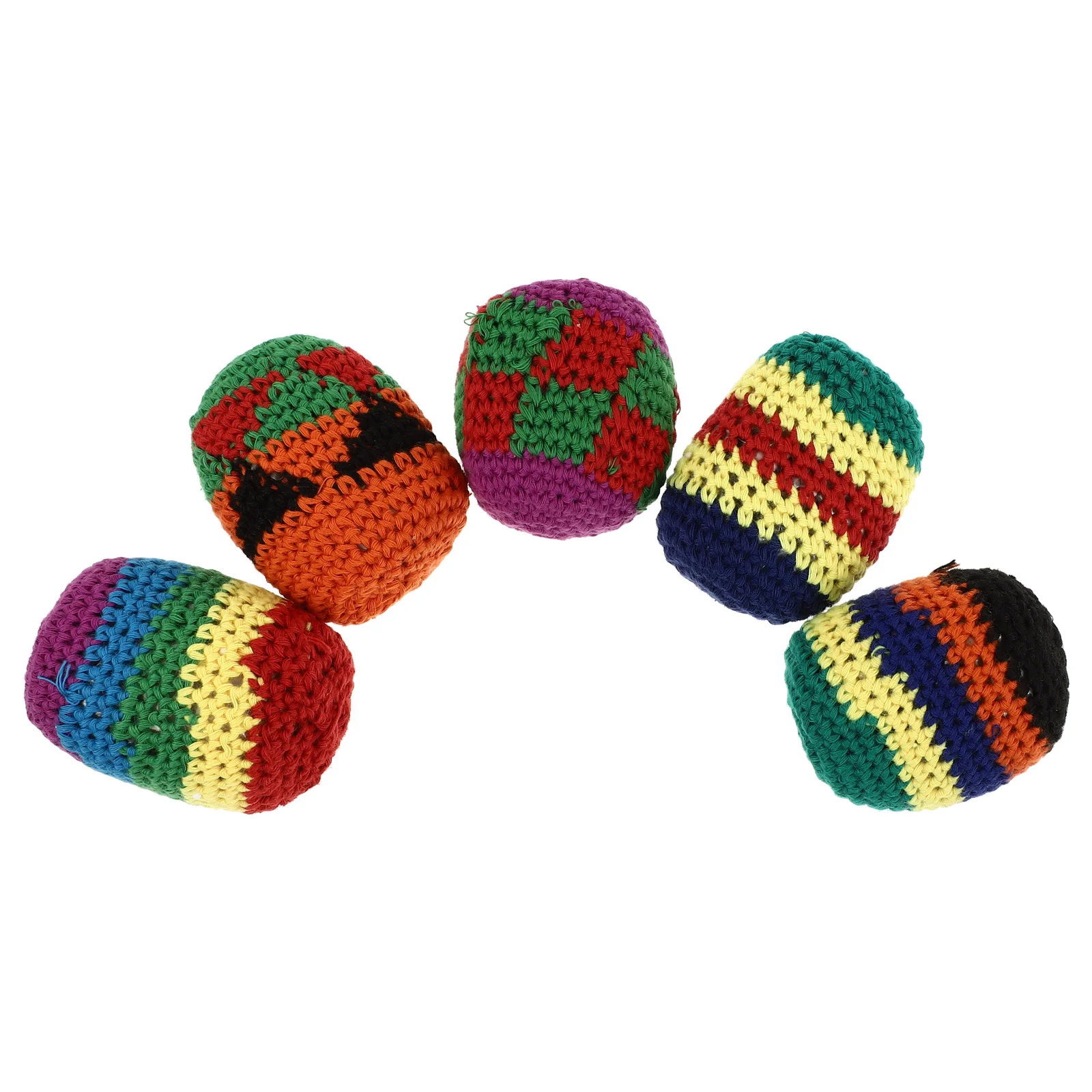 

5 Pcs Kids Toys Wool Sandbag Children Kick Balls Weave Multicolored Yarn Toss Game Foot Bags