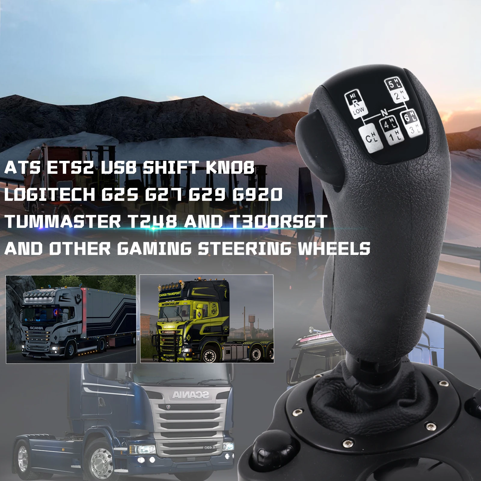 Gear Simulator USB Shift Knob for Logitech G923 G29 G27 G25 TH8A for ETS2&ATS Scania Truck High Low Shifter Simulators images - 6