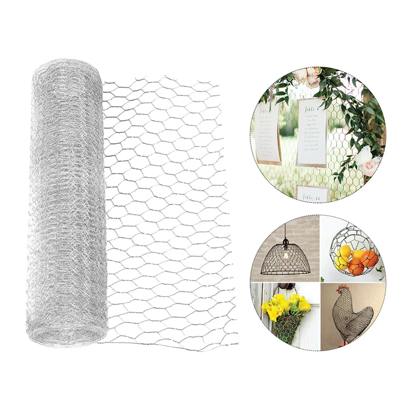 

Protective Galvanized Hexagonal Outdoor Garden Plants Yard Home Decor Frame Chicken Fence Lightweight DIY Wire Netting Sturdy