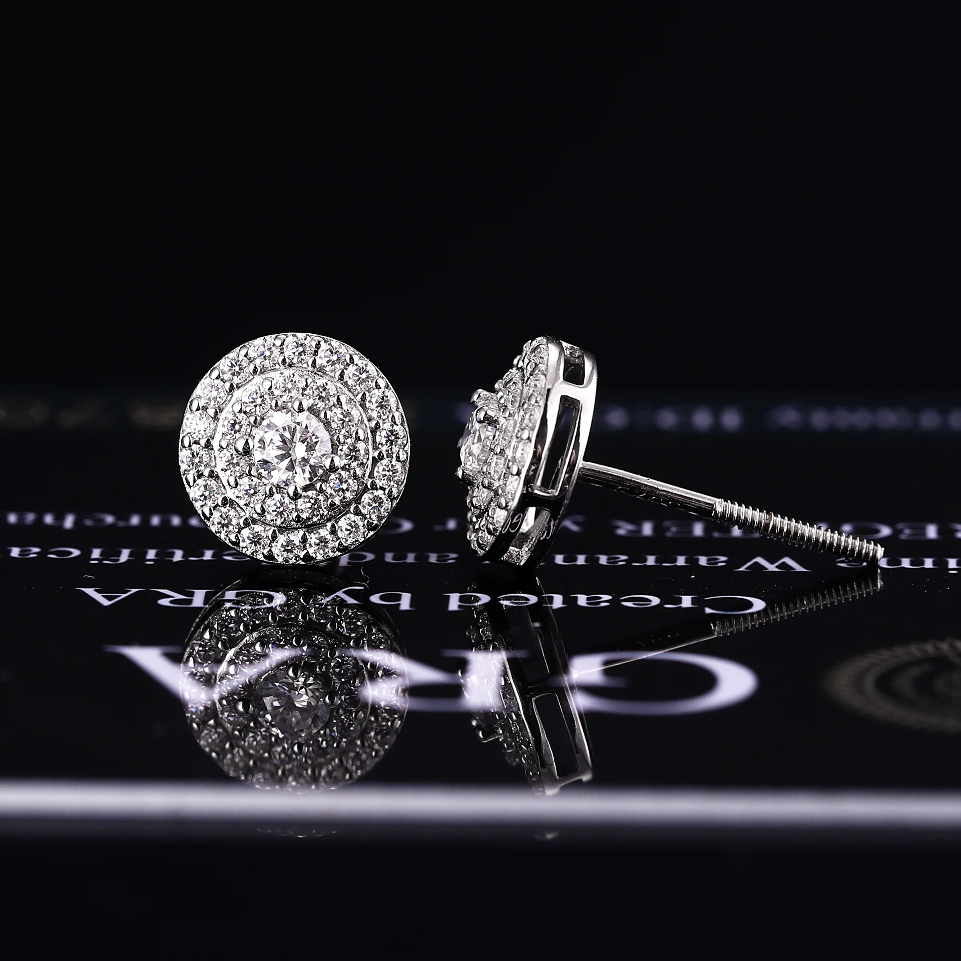 Серьги-гвоздики D Color Full Moissanite Round для женщин и мужчин, в стиле хип-хоп, из серебра 925 пробы, с винтовым креплением, высококачественные ювелирные изделия, подарок для женщин (art.: 3920dca54043e) - 3920dca54043e