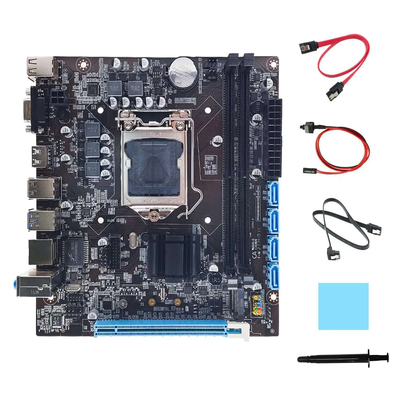 

H110 Motherboard+2XSATA Cable+Switch Cable+Thermal Grease+Thermal Pad LGA1151 M.2 NVME Support 2XDDR4 for Intel