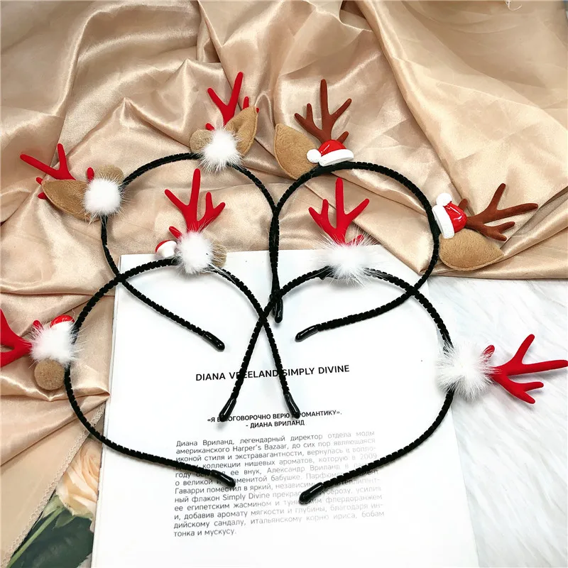 

New Christmas Antlers Snowflake Decoration Headdress Girl Hair Accessories Gift Christmas Party