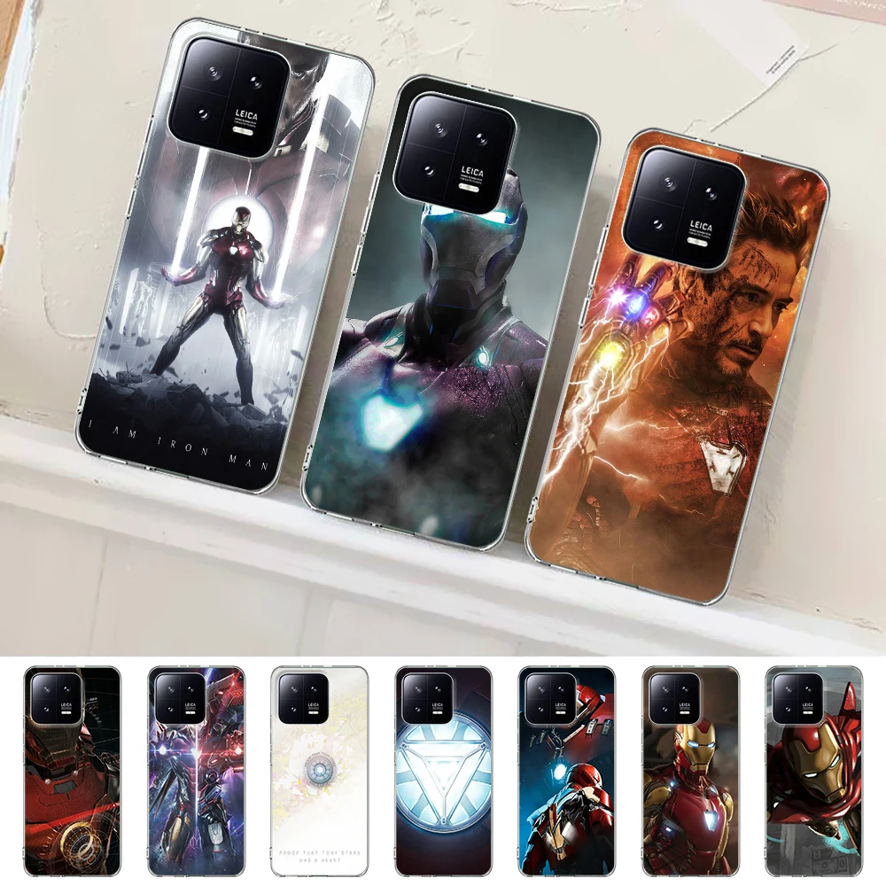 

Case for Xiaomi Mi 13 12T 11 Ultra 12 11T 10T 9T Pro Note 10 9 A2 CC9 8 Lite 11i TPU Clear Phone Cover Marvel Iron Man Ironman