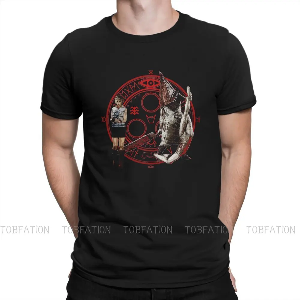 

Silent Hill Game Pyramid Head Art TShirt Men Alternative Loose Punk Crewneck Cotton T Shirt 2020