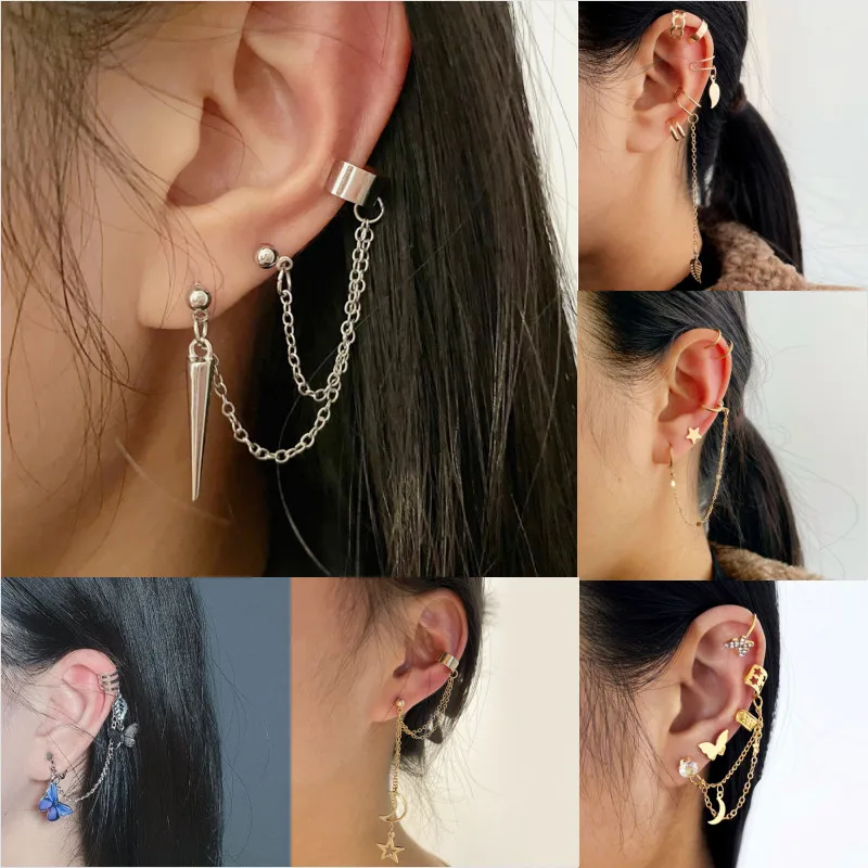 

Trend Butterfly Metal Ear Clips Earrings Female Fashion Alloy Silver Korean Jewelry Earrings