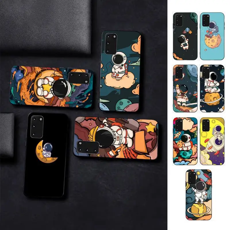

Cute Space Astronaut Planet Phone Case for Samsung S10 21 20 9 8 plus lite S20 UlTRA 7edge