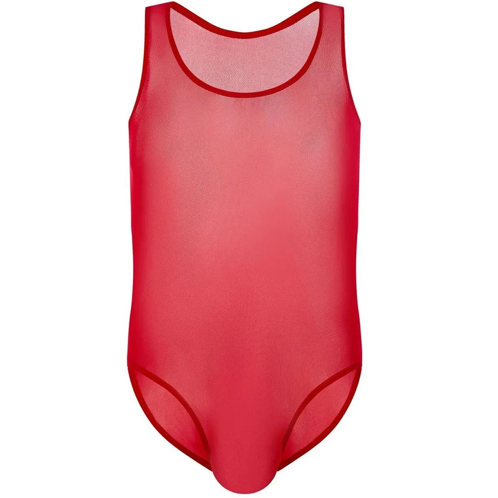 Sexy Mesh Bodysuit Men Transparent Body Stocking Underwear Man See Through Erotic Lingerie Slim Fit Vest LGBT Jumpsuit Playsuit