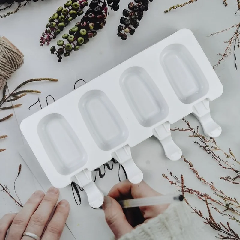 

4/8 Cell Magnum Silicone Mold Silicone Ice Cream Mold Popsicle Molds DIY Ice Cream Mould Ice Pop Maker Mould with Sticks