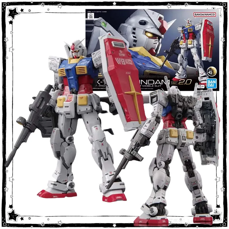 Фото В наличии: Сборная модель Bandai Gundam RG 1/144 RX-78-2 Gundam Ver2.0, аниме-фигурка, коллекционная модель, игрушка, подарок №1